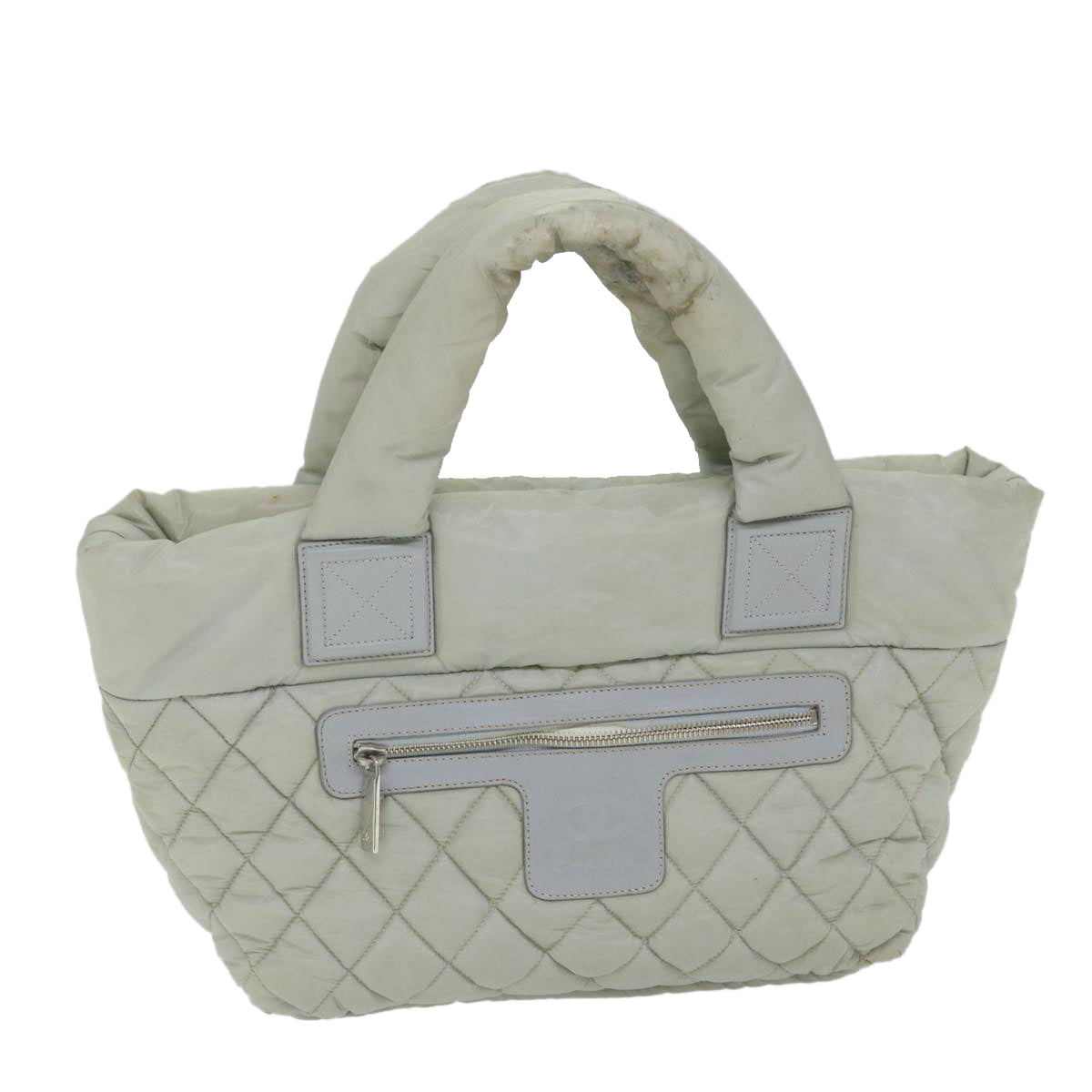 CHANEL Cococoon Hand Bag Nylon Gray CC bs9551