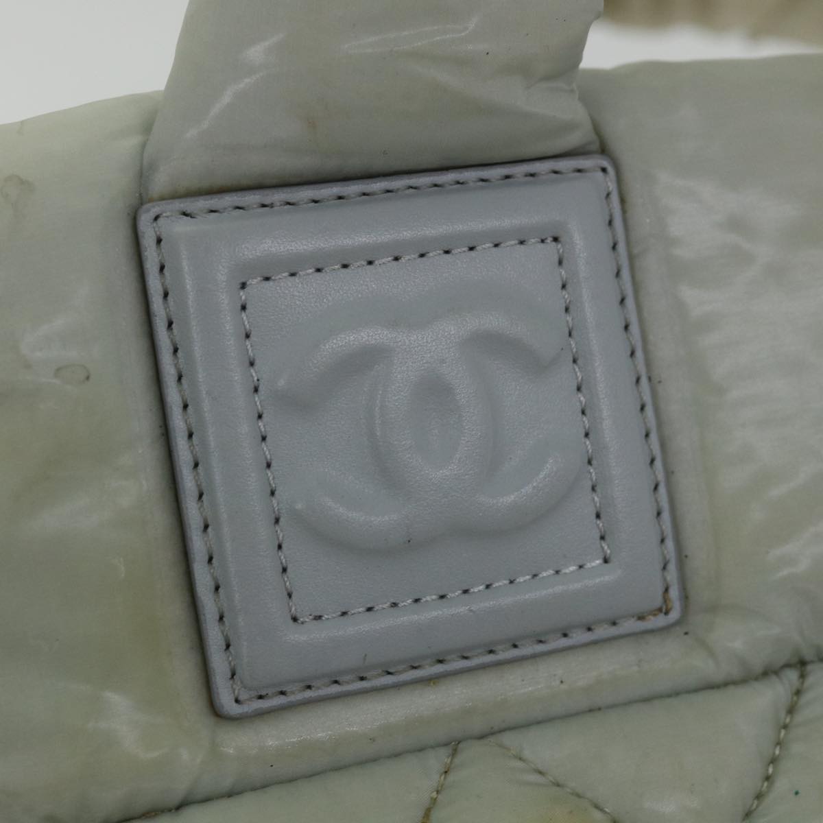 CHANEL Cococoon Hand Bag Nylon Gray CC bs9551