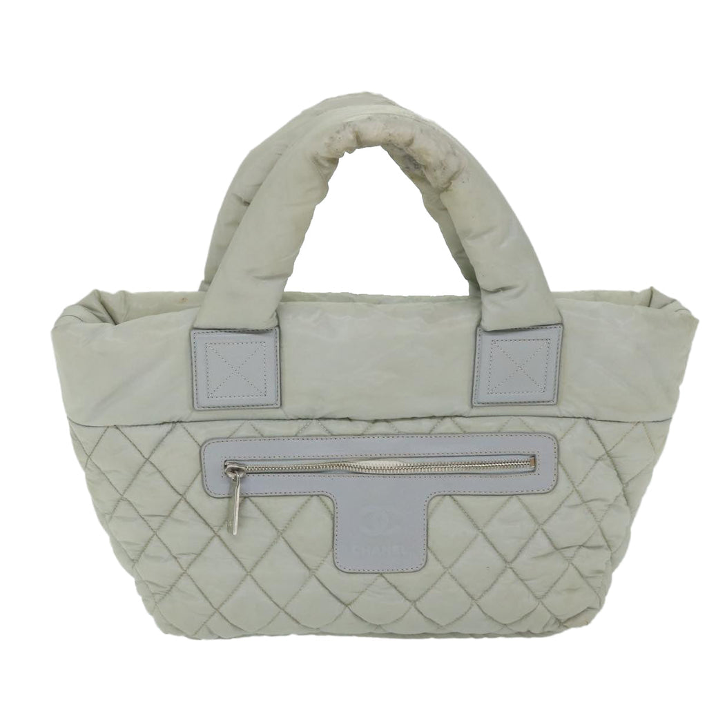 CHANEL Cococoon Hand Bag Nylon Gray CC bs9551