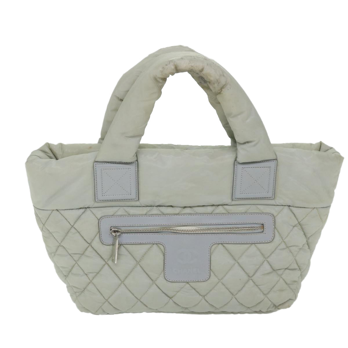 CHANEL Cococoon Hand Bag Nylon Gray CC bs9551