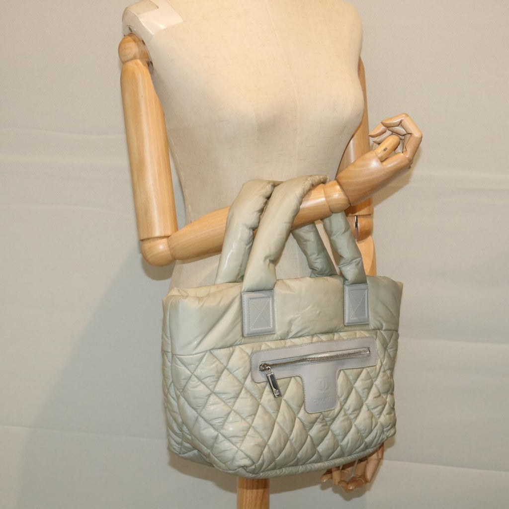 CHANEL Cococoon Hand Bag Nylon Gray CC bs9551
