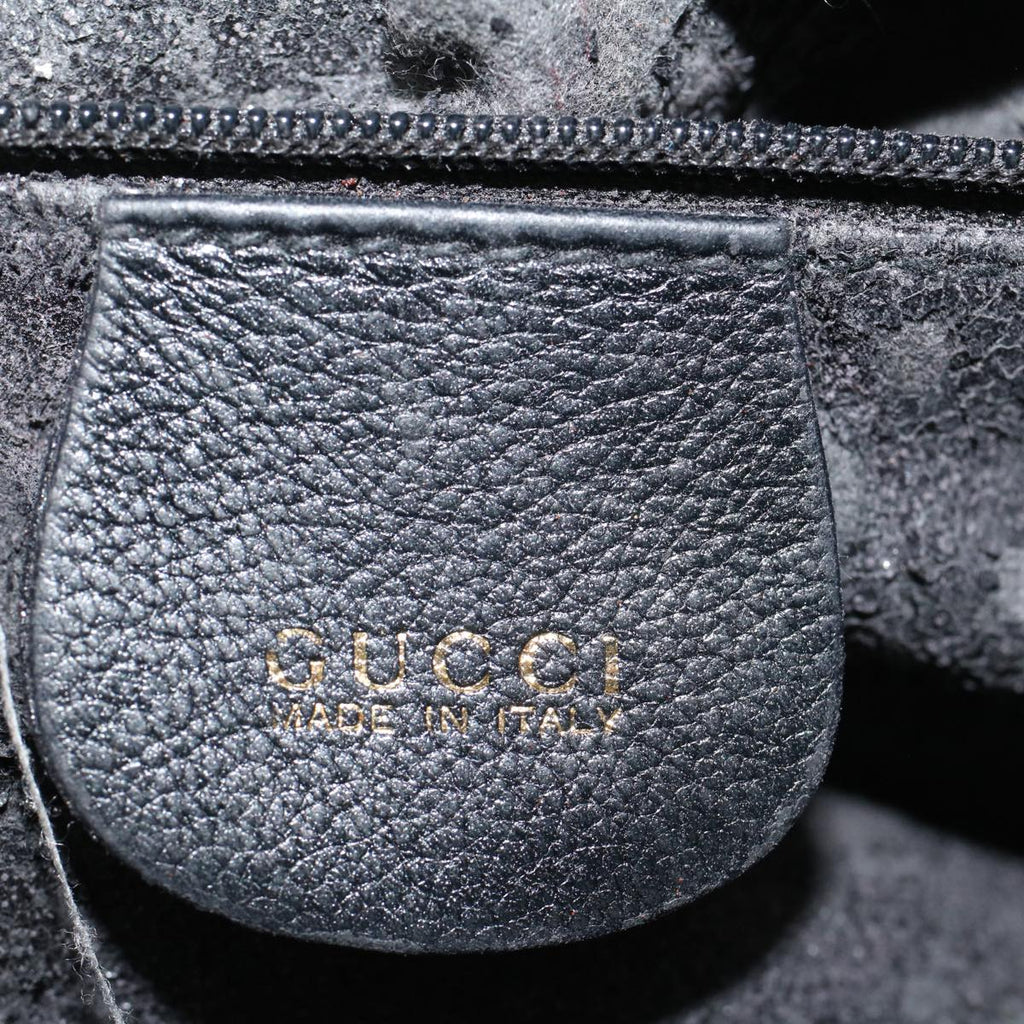 GUCCI Hand Bag Leather Black bs9600