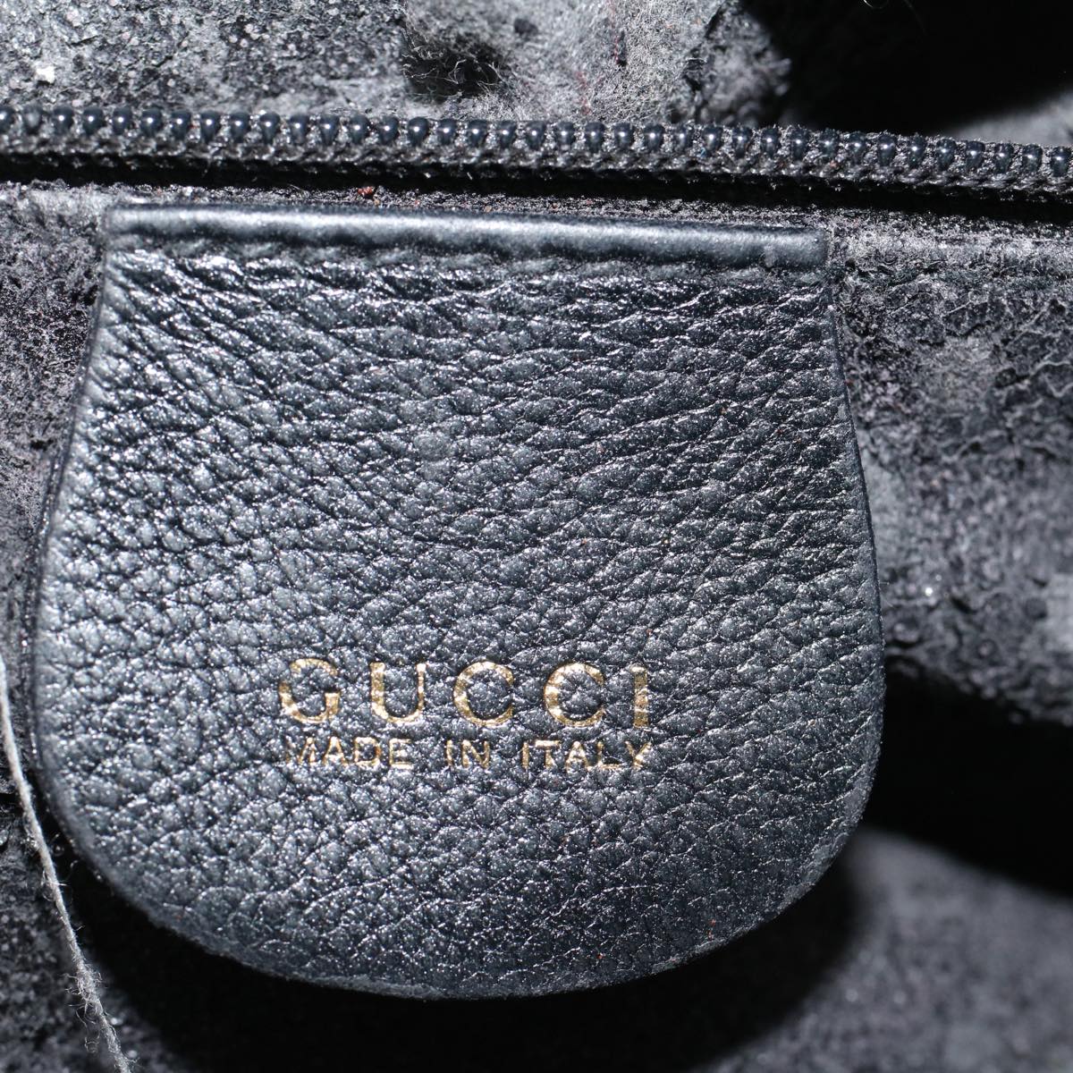 GUCCI Hand Bag Leather Black bs9600