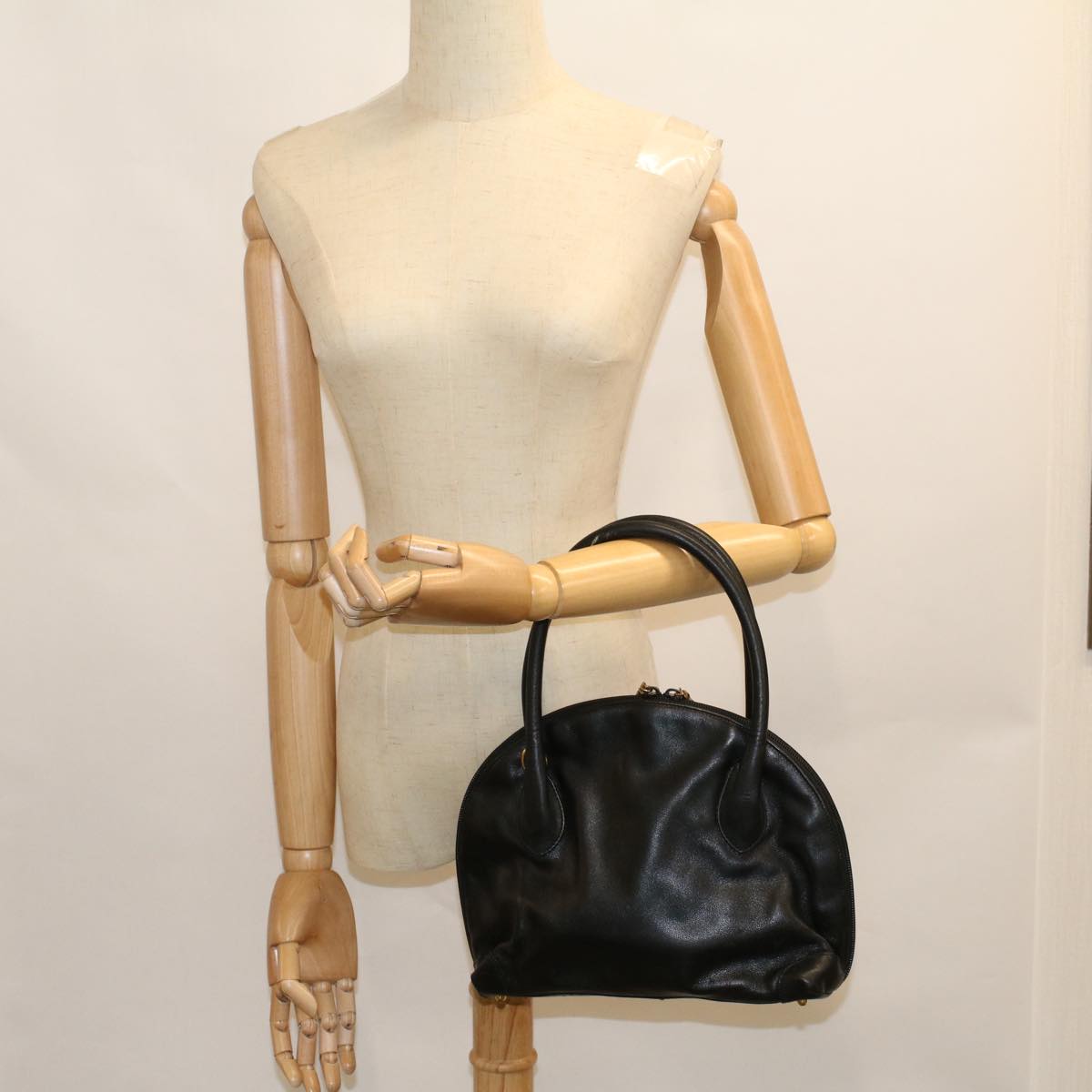 GUCCI Hand Bag Leather Black bs9600