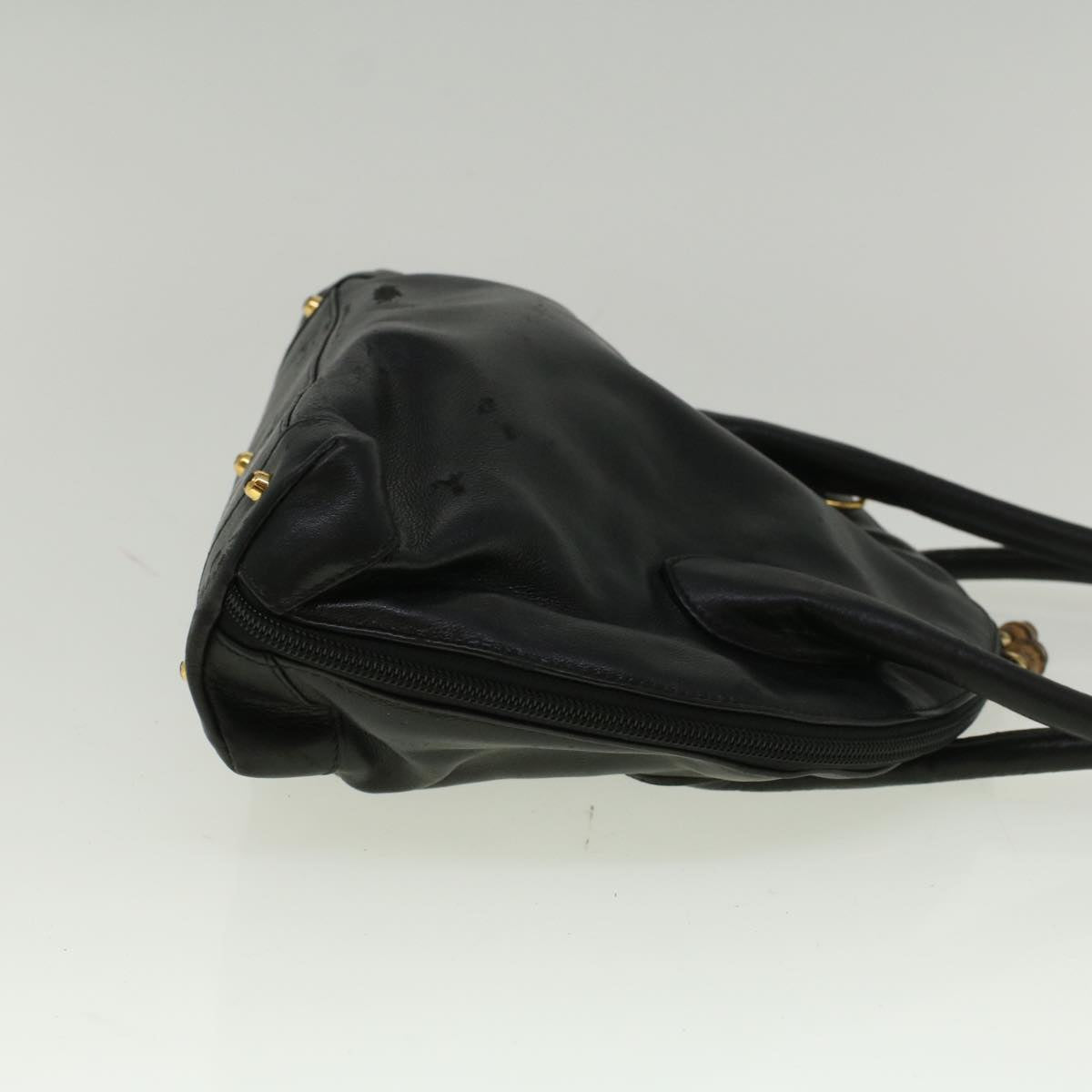 GUCCI Hand Bag Leather Black bs9600