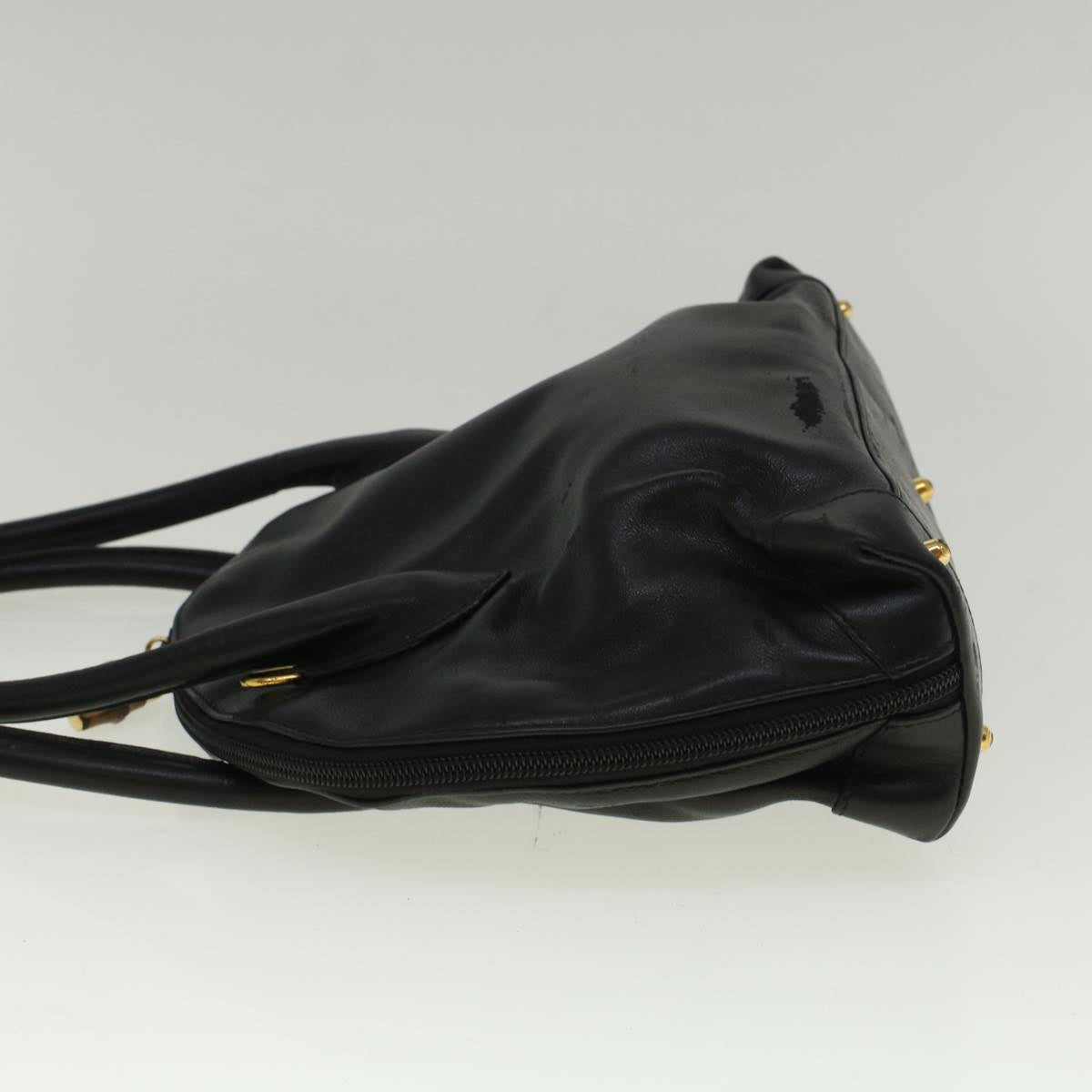 GUCCI Hand Bag Leather Black bs9600