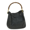 GUCCI Bamboo Shoulder Bag Leather Black bs9601