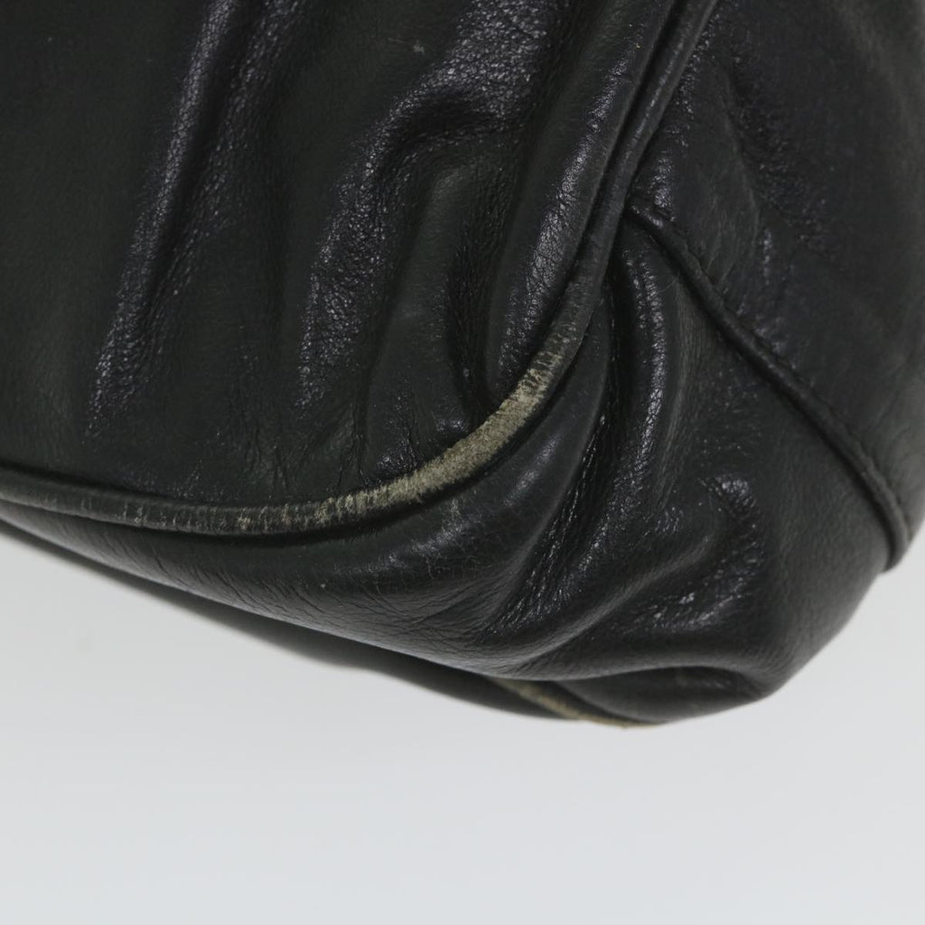 GUCCI Bamboo Shoulder Bag Leather Black bs9601