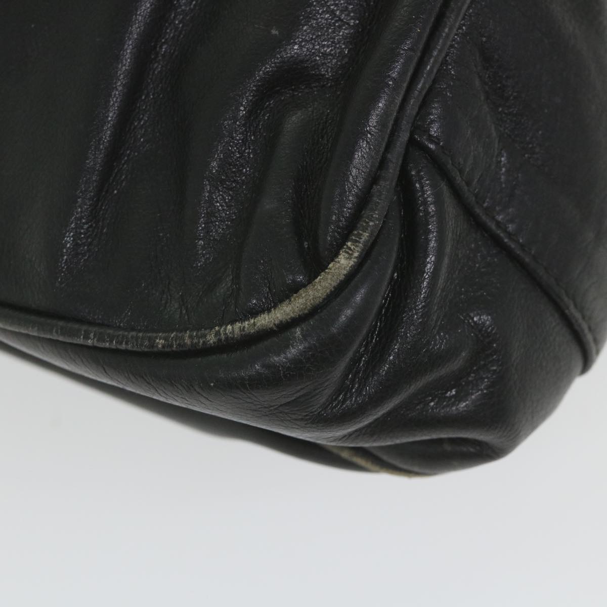 GUCCI Bamboo Shoulder Bag Leather Black bs9601