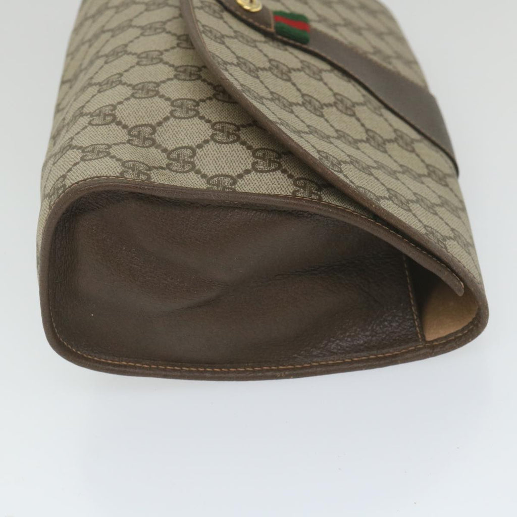 GUCCI GG Supreme Web Sherry Line Clutch Bag Red Beige 156 01 031 bs9677