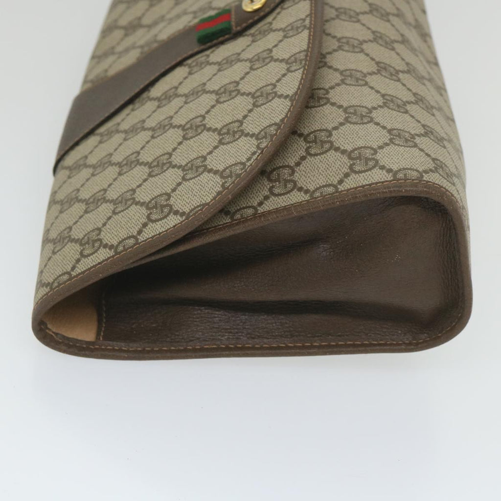 GUCCI GG Supreme Web Sherry Line Clutch Bag Red Beige 156 01 031 bs9677