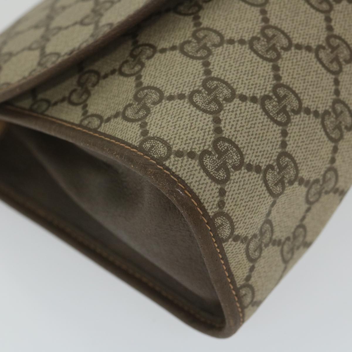 GUCCI GG Supreme Web Sherry Line Clutch Bag Red Beige 156 01 031 bs9677