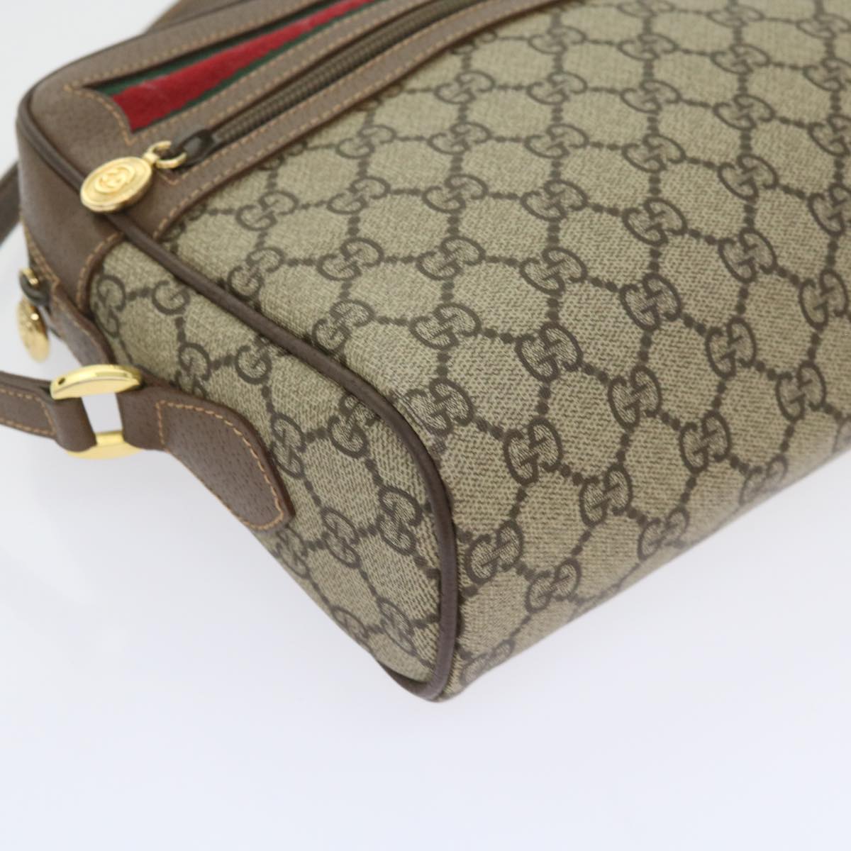 GUCCI GG Supreme Web Sherry Line Shoulder Bag Beige 001 56 6472 4023 bs9679