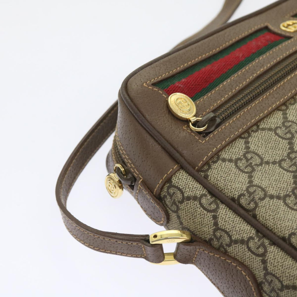 GUCCI GG Supreme Web Sherry Line Shoulder Bag Beige 001 56 6472 4023 bs9679