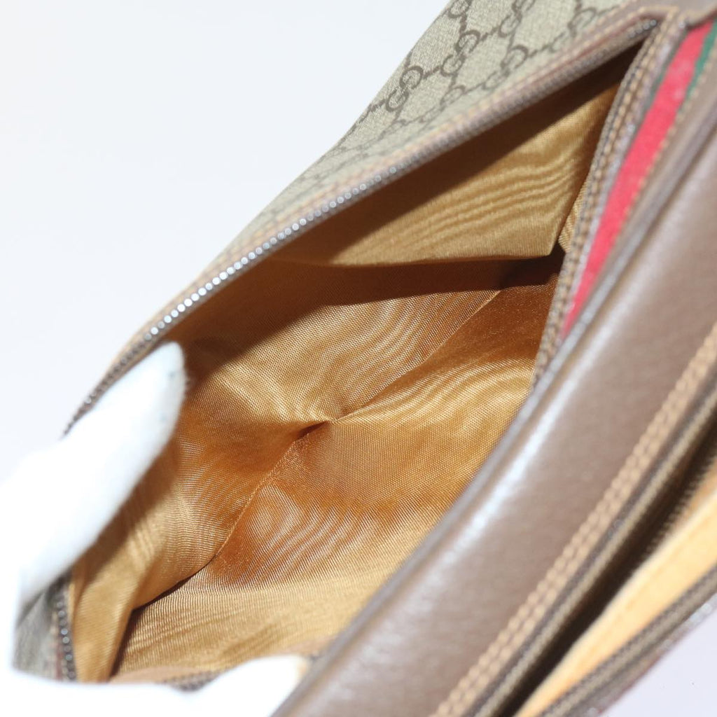 GUCCI GG Supreme Web Sherry Line Shoulder Bag Beige 001 56 6472 4023 bs9679