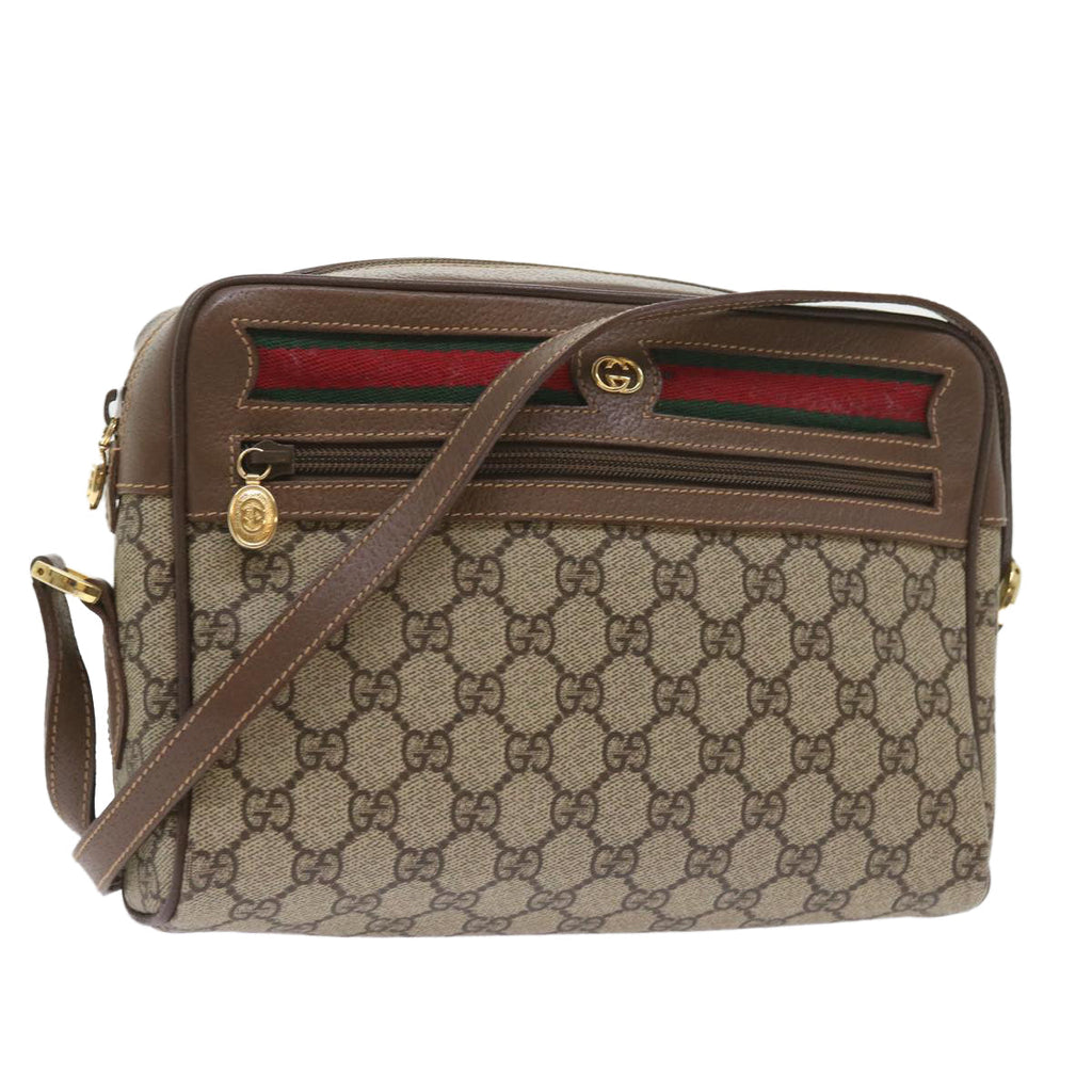 GUCCI GG Supreme Web Sherry Line Shoulder Bag Beige 001 56 6472 4023 bs9679