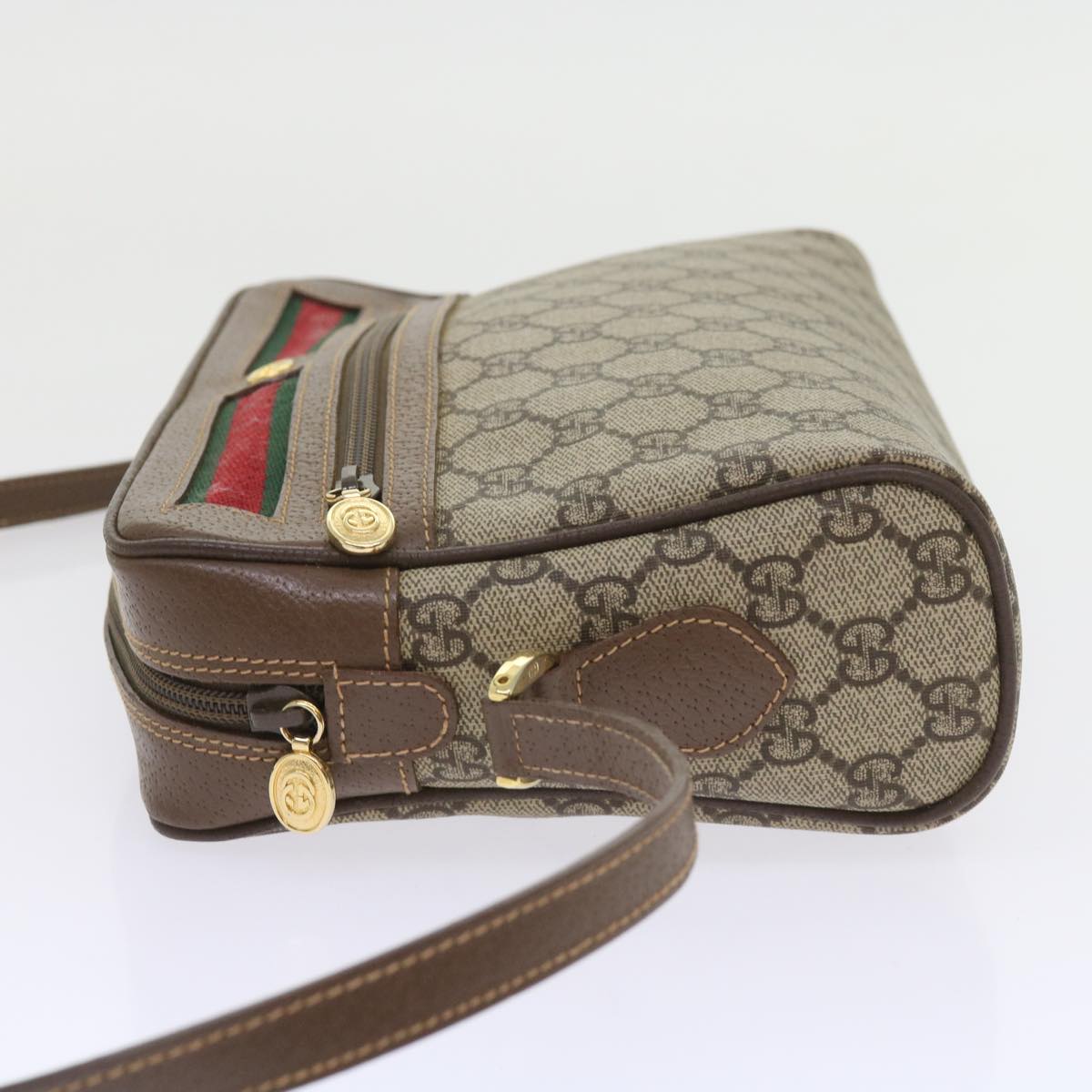 GUCCI GG Supreme Web Sherry Line Shoulder Bag Beige 001 56 6472 4023 bs9679