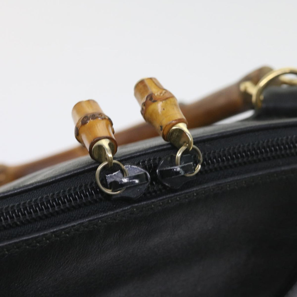GUCCI Bamboo Shoulder Bag Leather Black 000 0289 200110 bs9692