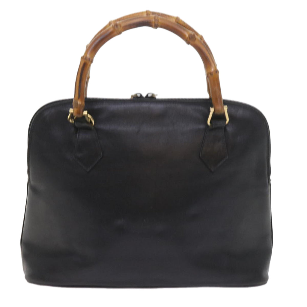 GUCCI Bamboo Shoulder Bag Leather Black 000 0289 200110 bs9692