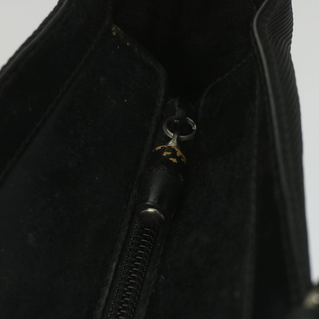 GUCCI Bamboo Tote Bag Canvas Black 002 1998 0352 bs9735