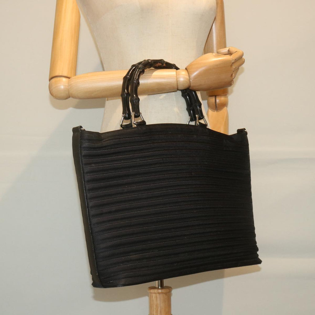 GUCCI Bamboo Tote Bag Canvas Black 002 1998 0352 bs9735