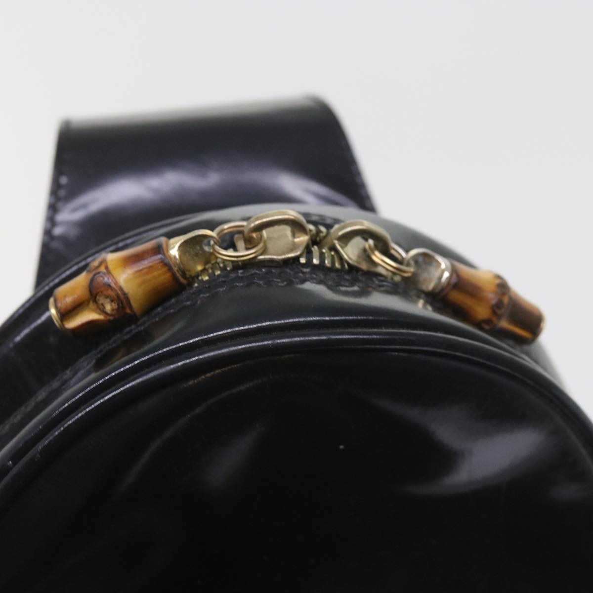 GUCCI Bamboo Body Bag Leather Black 003 3444 0027 bs9736