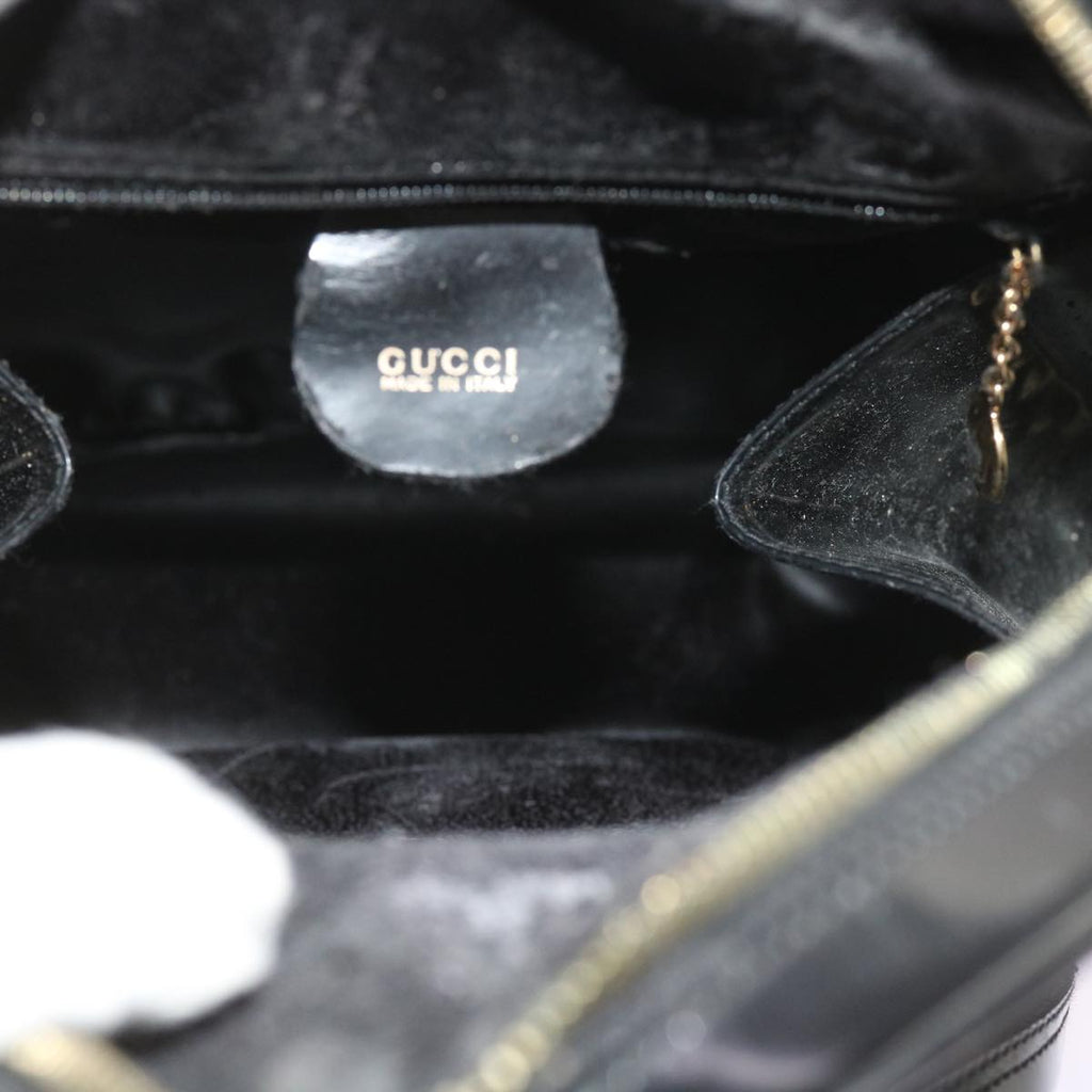 GUCCI Bamboo Body Bag Leather Black 003 3444 0027 bs9736