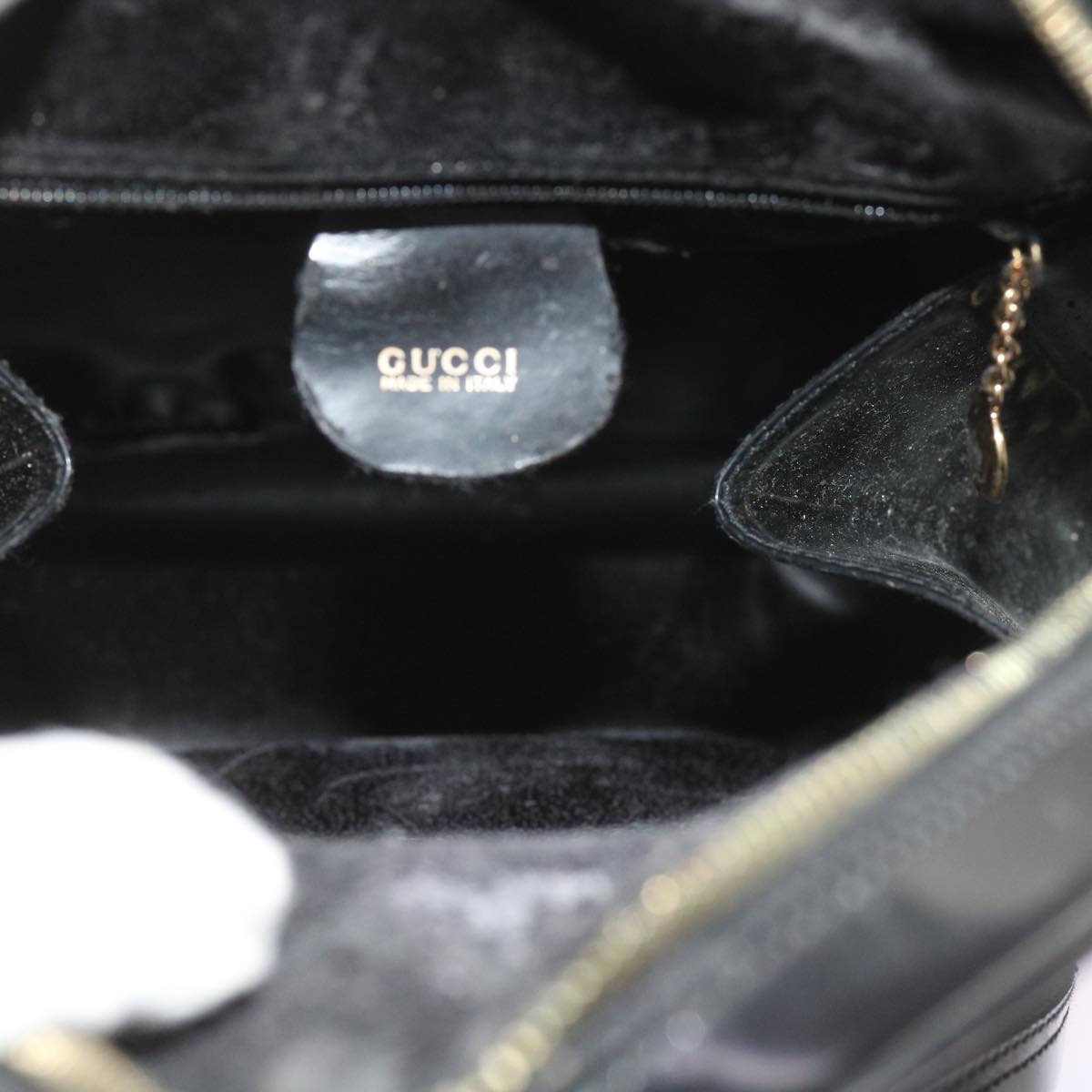 GUCCI Bamboo Body Bag Leather Black 003 3444 0027 bs9736