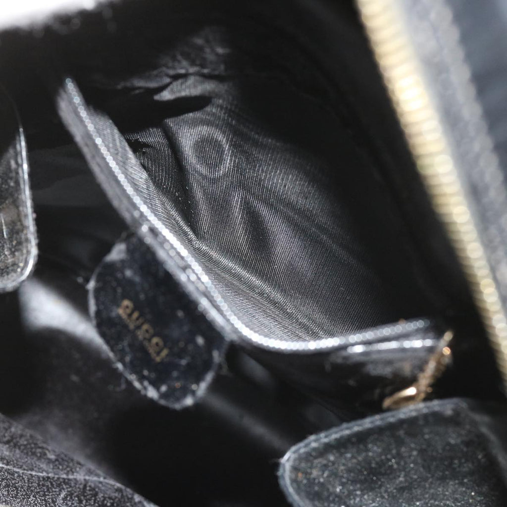 GUCCI Bamboo Body Bag Leather Black 003 3444 0027 bs9736