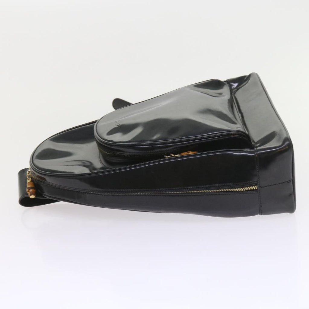 GUCCI Bamboo Body Bag Leather Black 003 3444 0027 bs9736