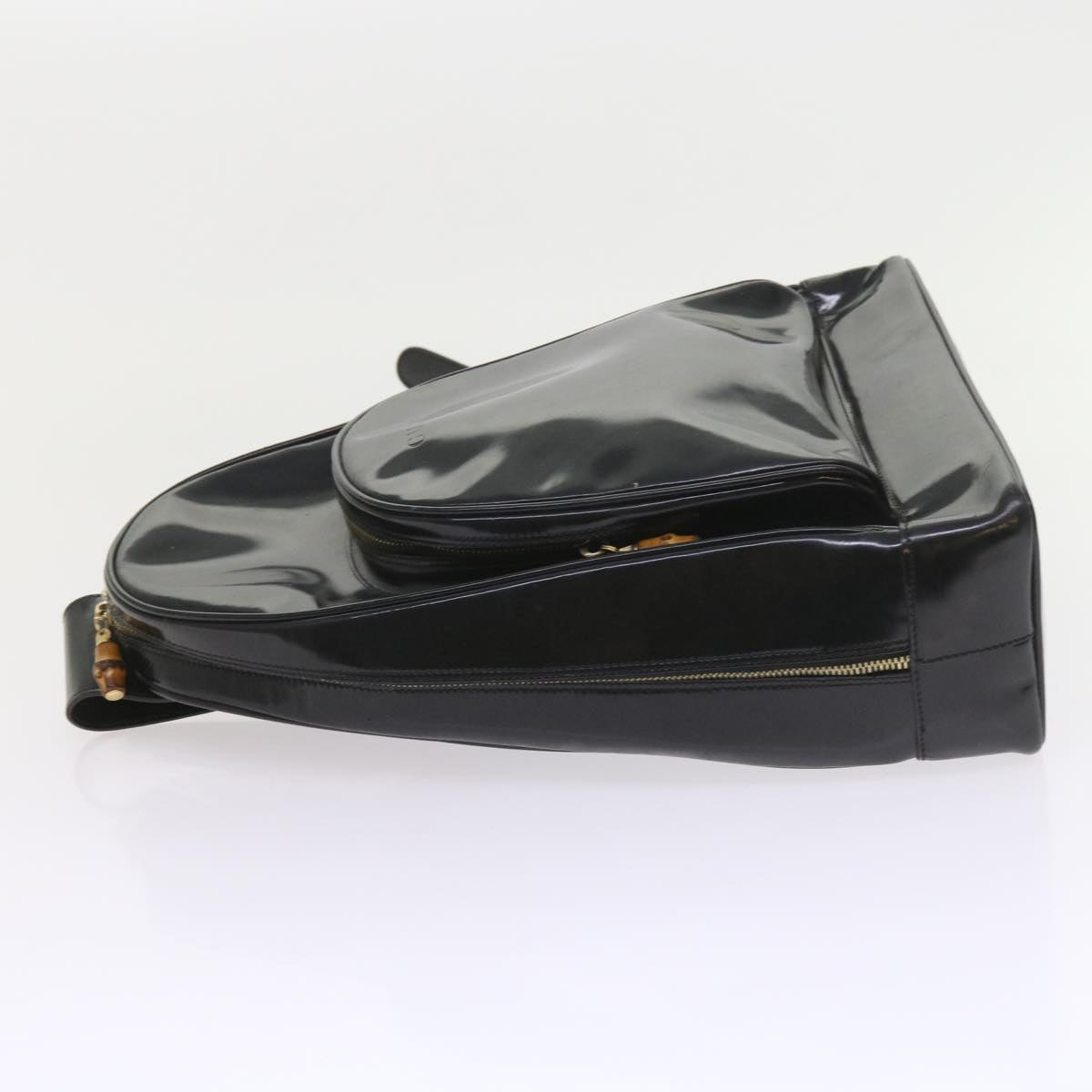 GUCCI Bamboo Body Bag Leather Black 003 3444 0027 bs9736