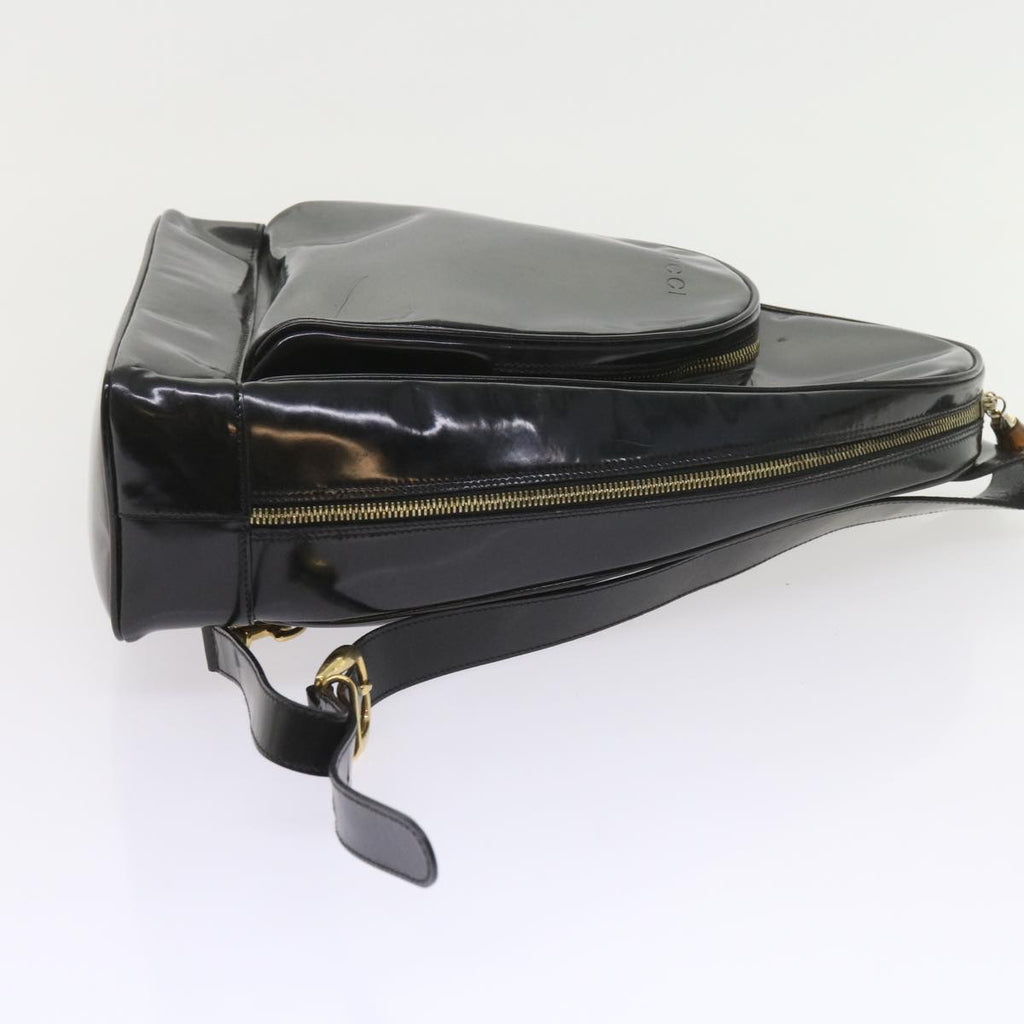 GUCCI Bamboo Body Bag Leather Black 003 3444 0027 bs9736