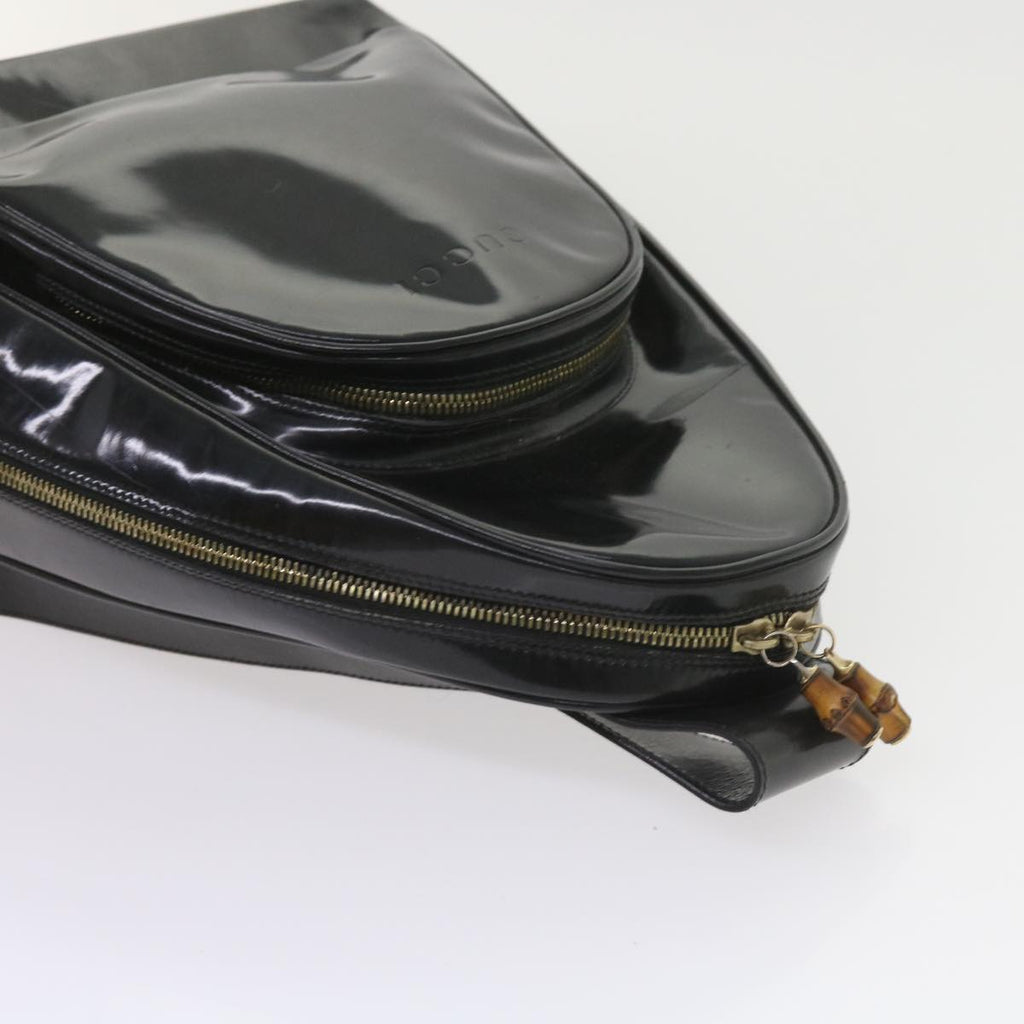 GUCCI Bamboo Body Bag Leather Black 003 3444 0027 bs9736