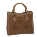 GUCCI Bamboo Hand Bag Suede Brown 082 2853 0260 0 bs9787