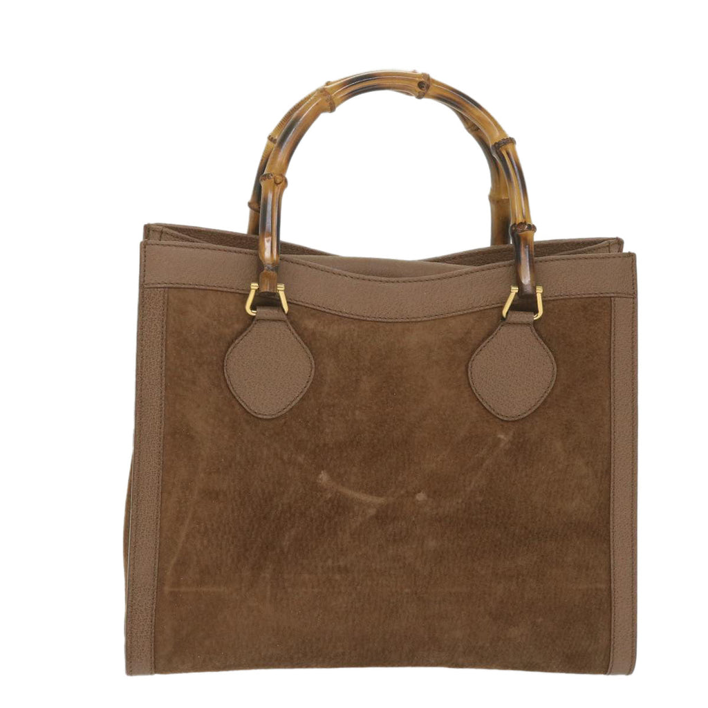 GUCCI Bamboo Hand Bag Suede Brown 082 2853 0260 0 bs9787