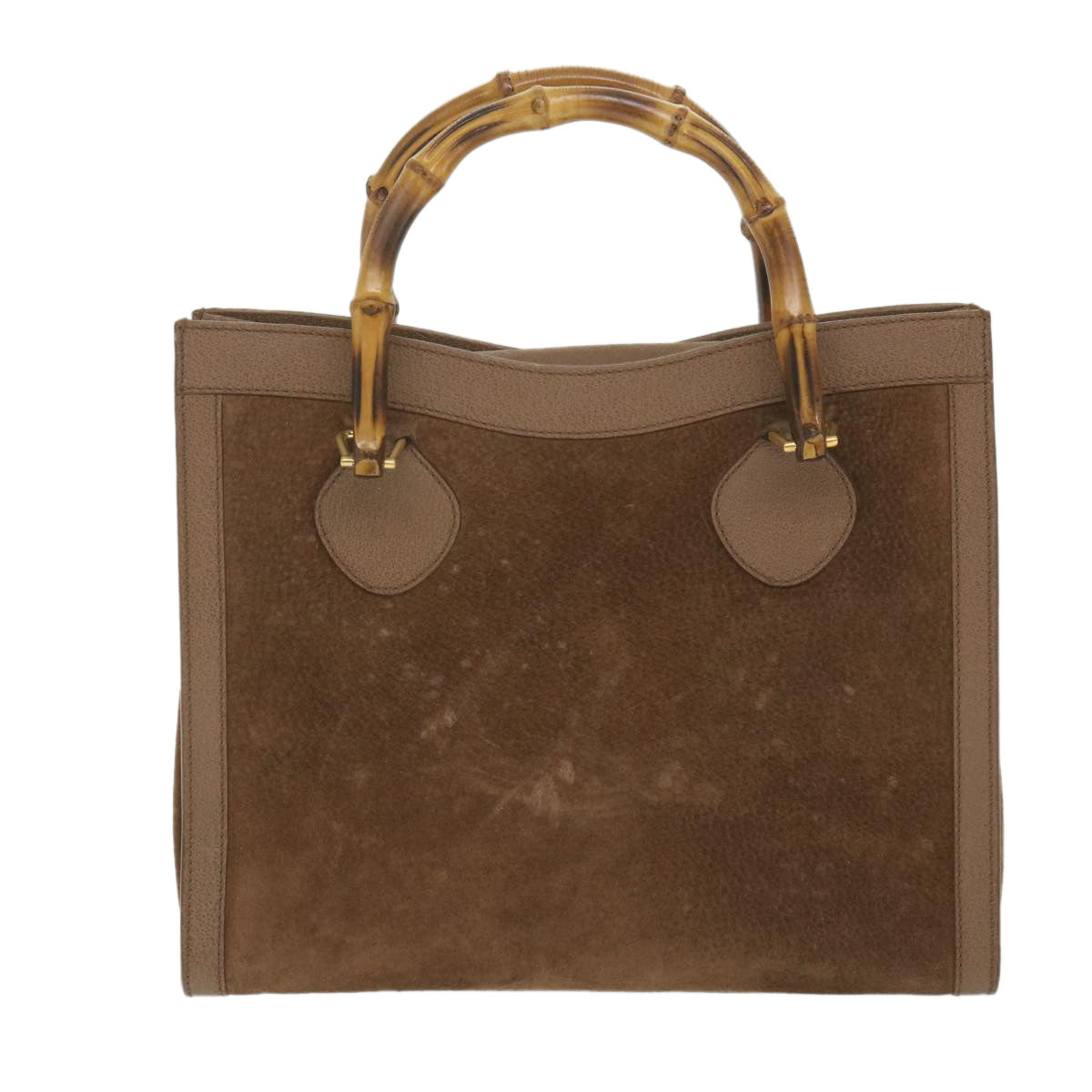 GUCCI Bamboo Hand Bag Suede Brown 082 2853 0260 0 bs9787