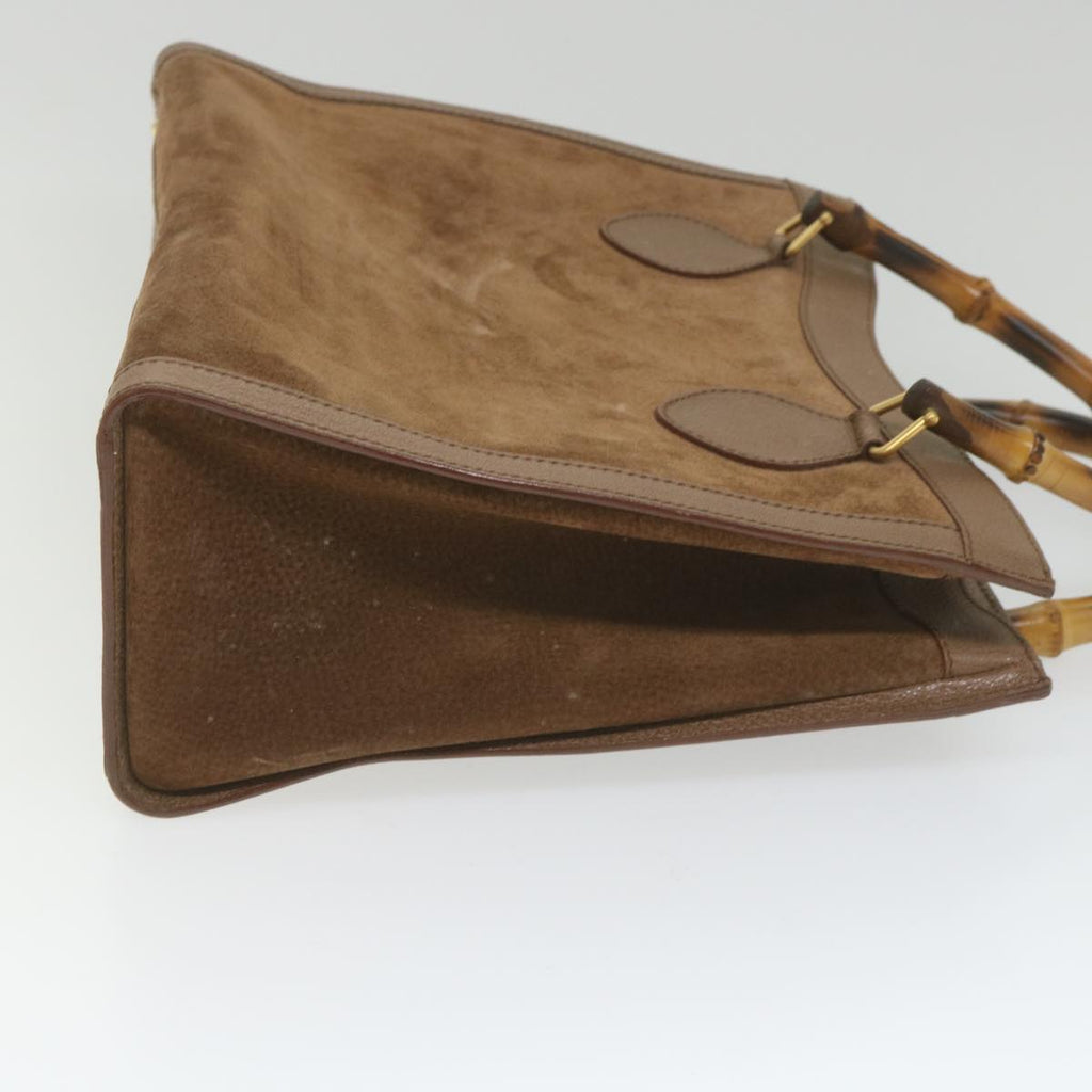 GUCCI Bamboo Hand Bag Suede Brown 082 2853 0260 0 bs9787