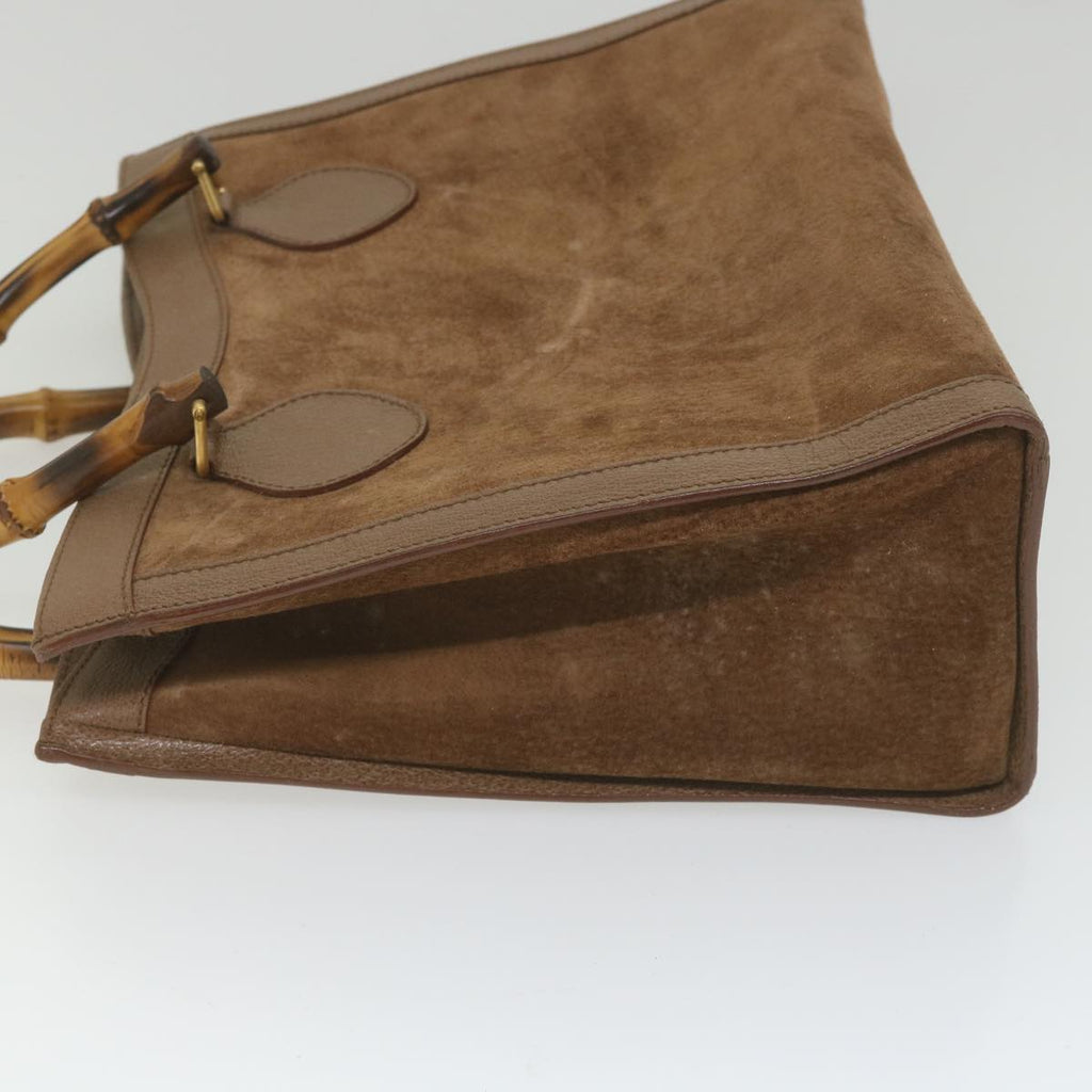 GUCCI Bamboo Hand Bag Suede Brown 082 2853 0260 0 bs9787