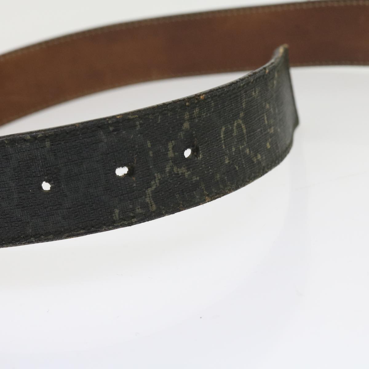 GUCCI GG Canvas Belt Leather 3Set Black bs9814