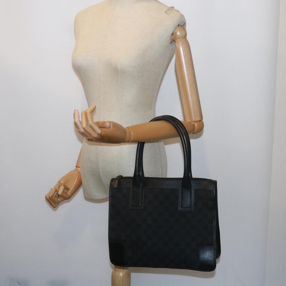 GUCCI GG Canvas Tote Bag Black 000 0855 002112 bs9819