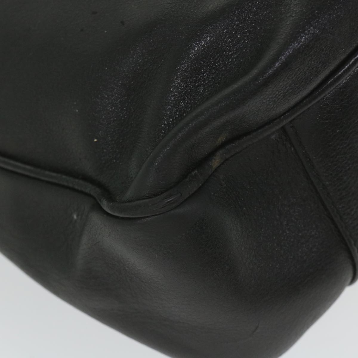 GUCCI Bamboo Shoulder Bag Leather Black bs9822
