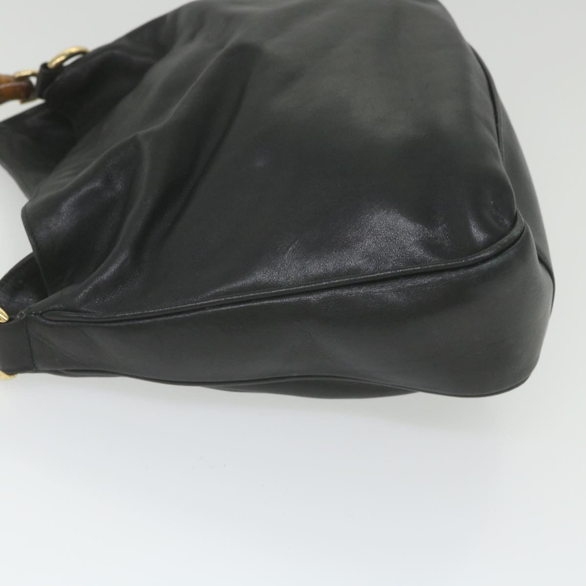 GUCCI Bamboo Shoulder Bag Leather Black bs9822