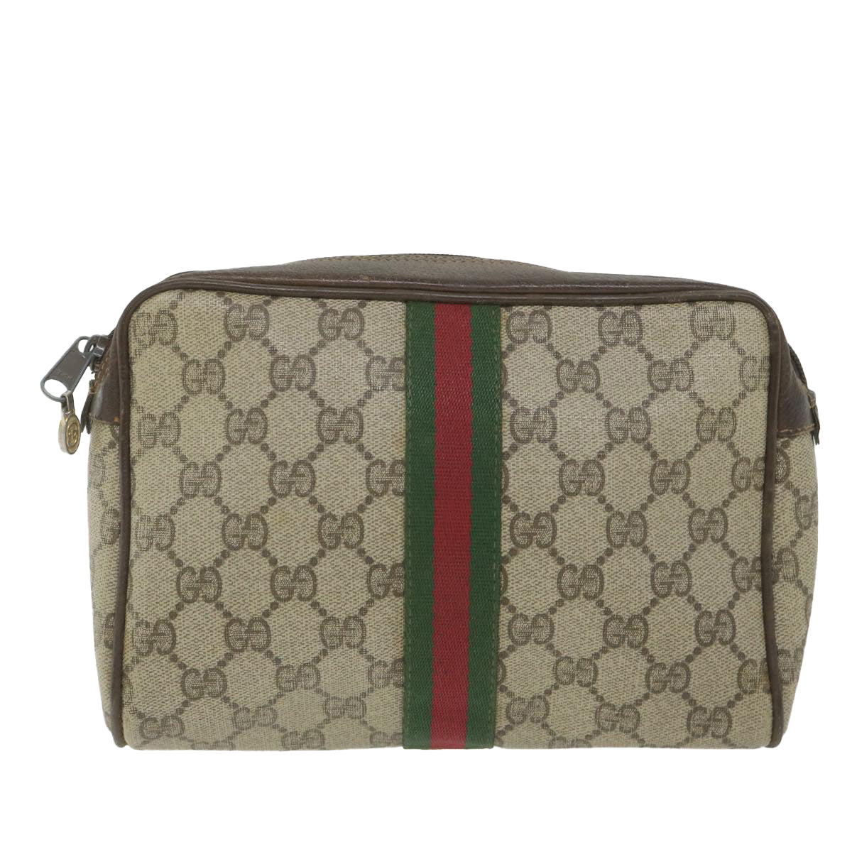 GUCCI GG Supreme Web Sherry Line Clutch Bag Beige Red 63 014 3553 bs9830