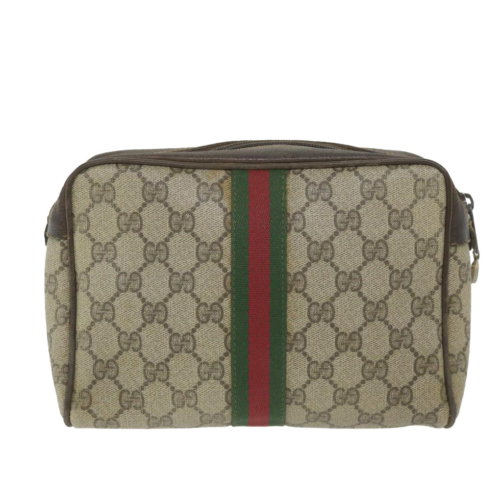 GUCCI GG Supreme Web Sherry Line Clutch Bag Beige Red 63 014 3553 bs9830