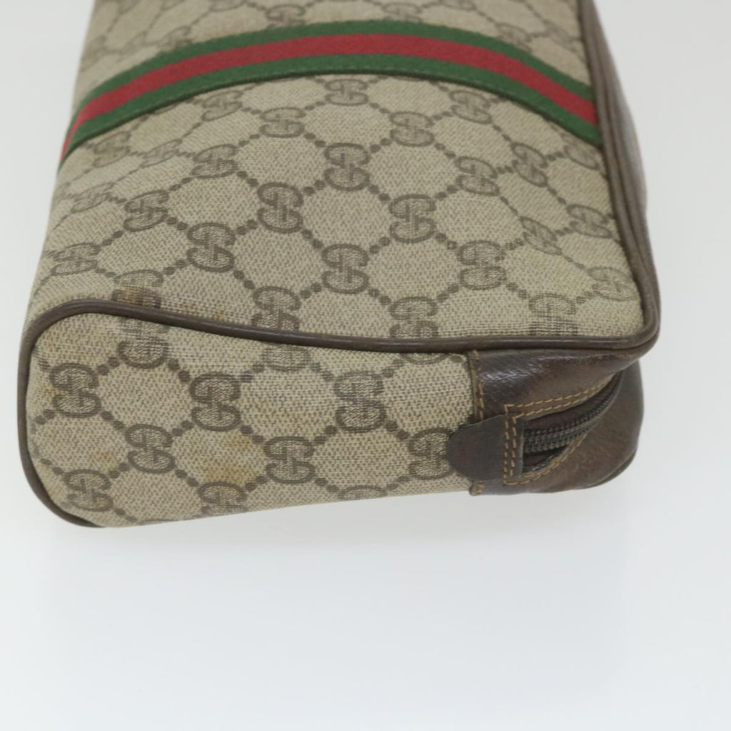 GUCCI GG Supreme Web Sherry Line Clutch Bag Beige Red 63 014 3553 bs9830