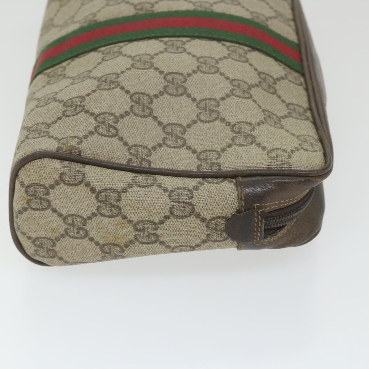 GUCCI GG Supreme Web Sherry Line Clutch Bag Beige Red 63 014 3553 bs9830