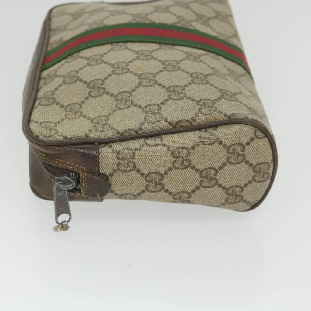 GUCCI GG Supreme Web Sherry Line Clutch Bag Beige Red 63 014 3553 bs9830