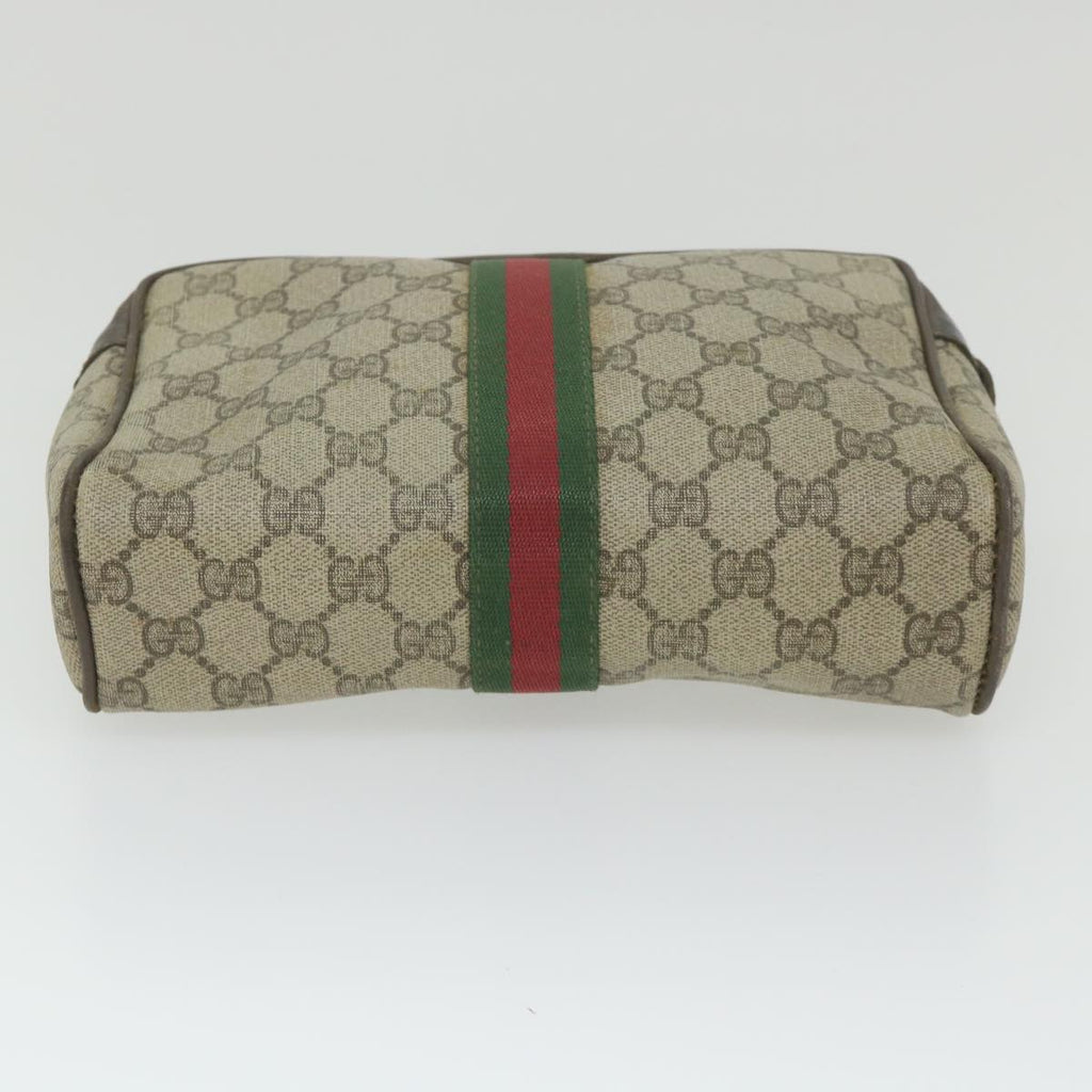 GUCCI GG Supreme Web Sherry Line Clutch Bag Beige Red 63 014 3553 bs9830