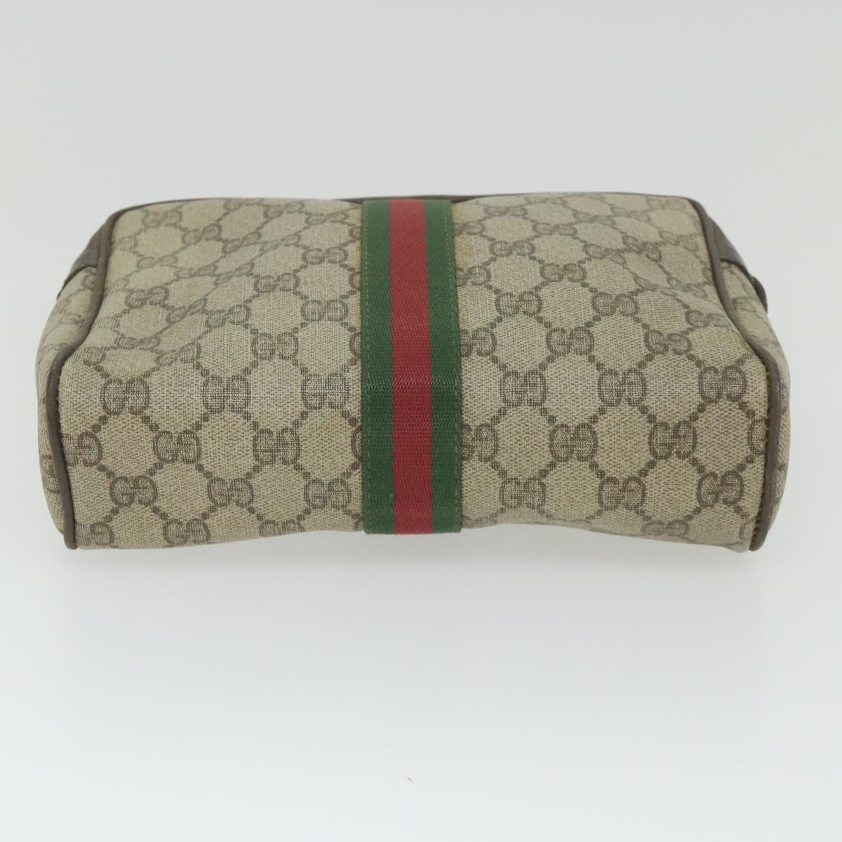 GUCCI GG Supreme Web Sherry Line Clutch Bag Beige Red 63 014 3553 bs9830