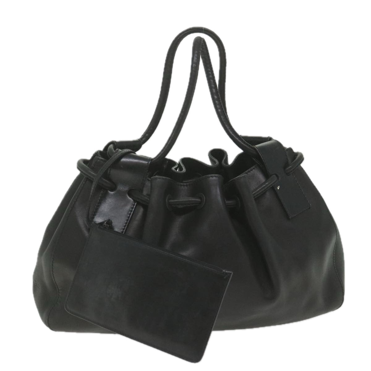 GUCCI Hand Bag Leather Black 101290 bs9831